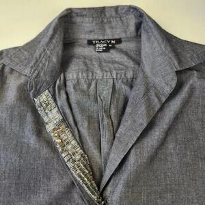 VTG Tracy M Gray Beaded Button Up Shirt sz Medium Y2K